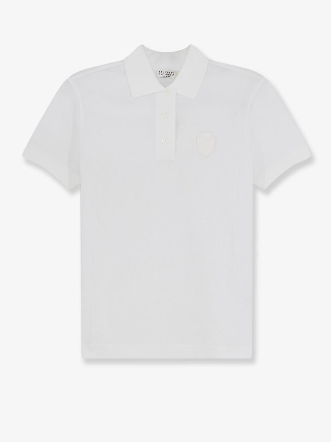 Brunello Cucinelli Cotton Blend Polo Shirt Bianco