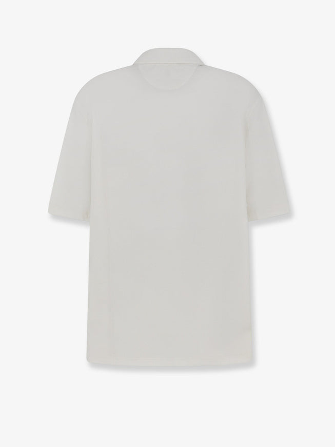 Brunello Cucinelli Virgin Wool Polo Shirt With Front Logo Patch
