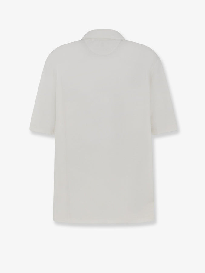 Brunello Cucinelli Virgin Wool Polo Shirt With Front Logo Patch