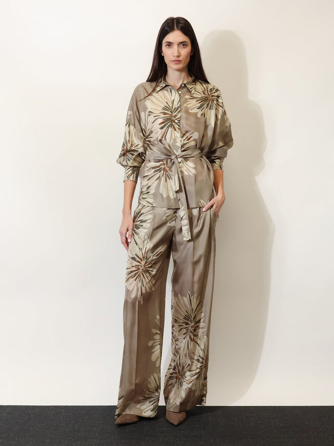 Brunello Cucinelli Printed Silk Trousers