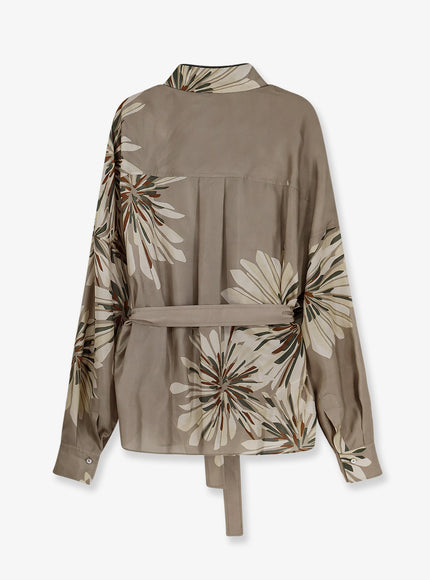 Brunello Cucinelli Silk Shirt With Belt