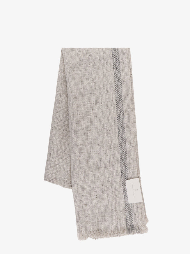 Brunello Cucinelli Linen Scarf Uni Jutagrigio