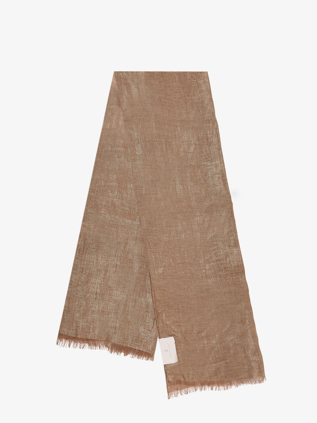 Brunello Cucinelli Lurex Linen Scarf Uni Camel