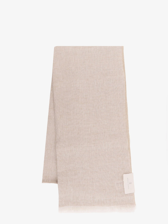 Brunello Cucinelli Sparkling Linen Scarf Uni Beige Panama