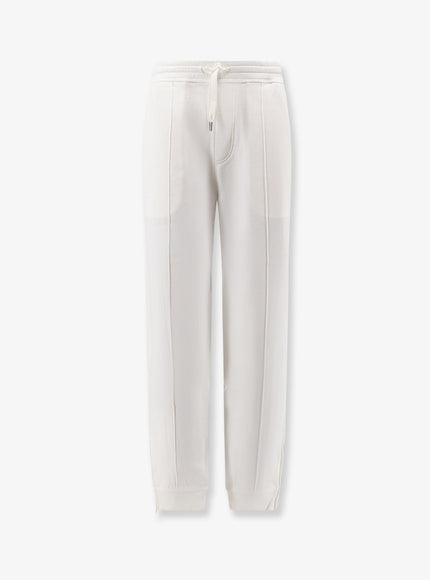 Brunello Cucinelli Cotton Blend Jogging Trousers Offwhite