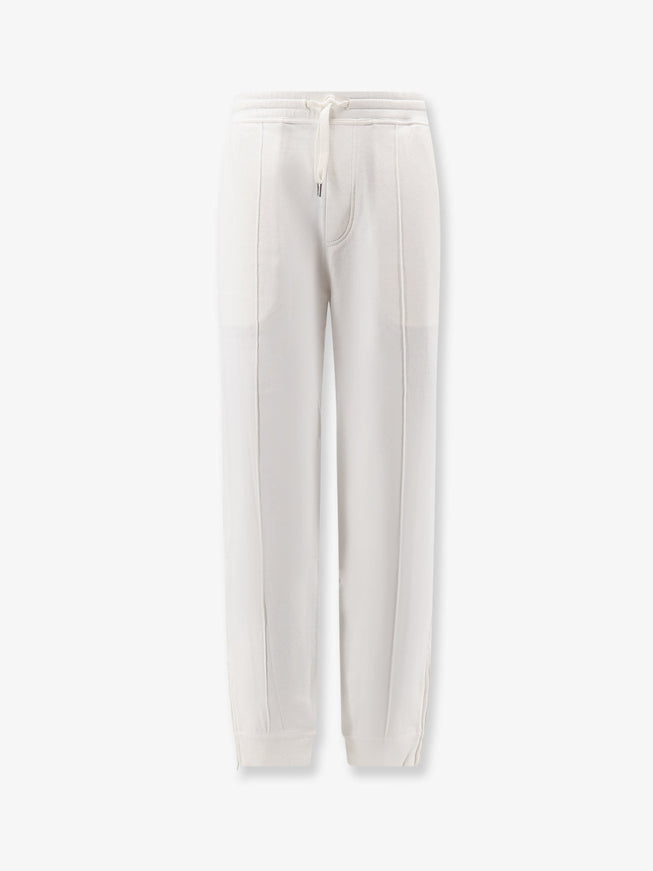 Brunello Cucinelli Cotton Blend Jogging Trousers Offwhite