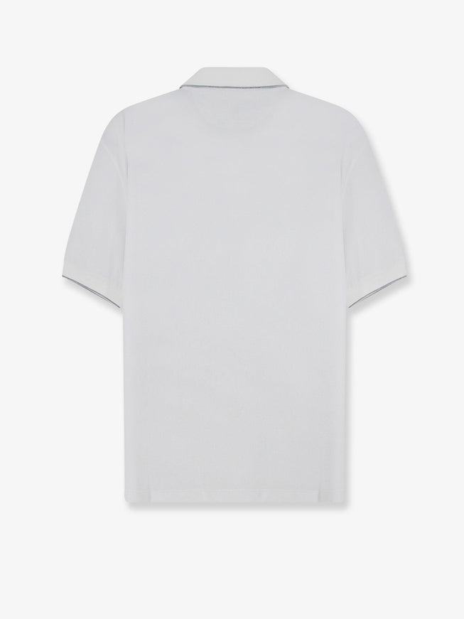 Brunello Cucinelli Technical Fabric Polo Shirt With Embroidered Logo On The Front