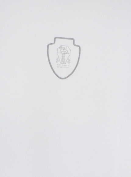 Brunello Cucinelli Technical Fabric Polo Shirt With Embroidered Logo On The Front