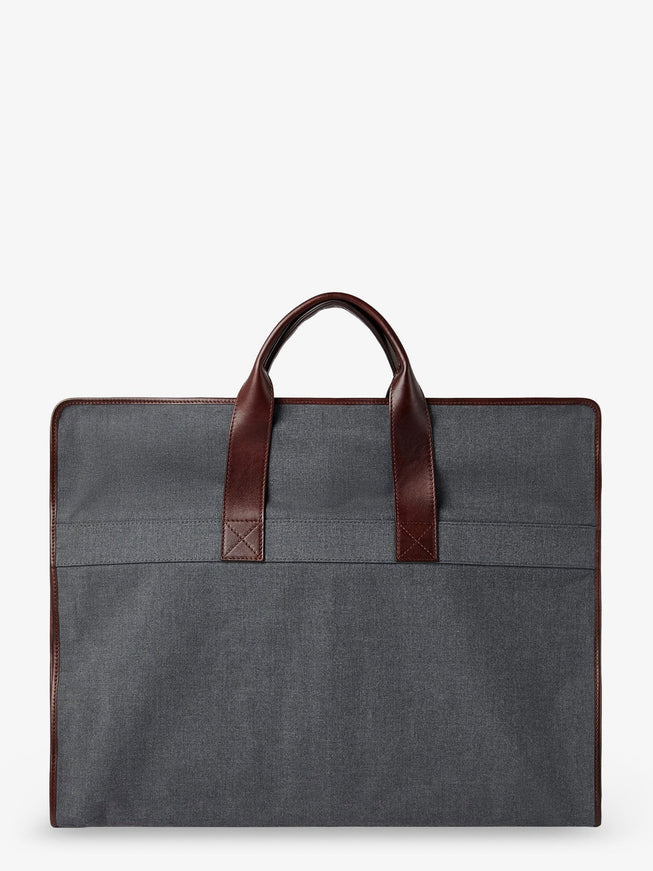 Brunello Cucinelli Technical Fabric And Leather Garment Bag