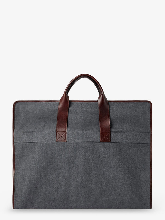 Brunello Cucinelli Technical Fabric And Leather Garment Bag