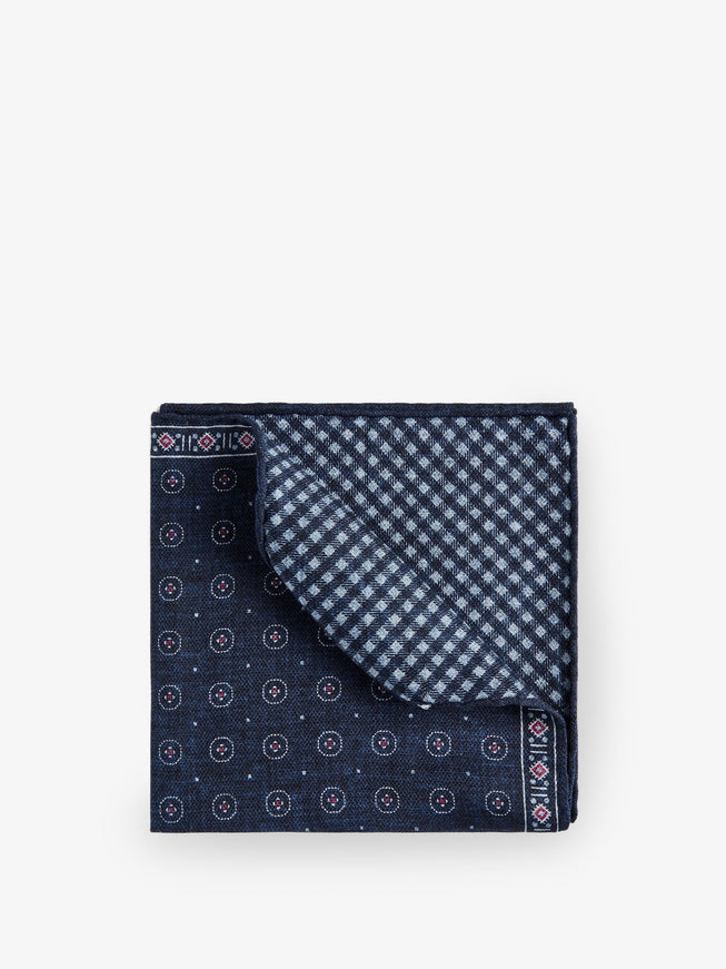 Brunello Cucinelli Silk Pocket Uni Navyciliegia