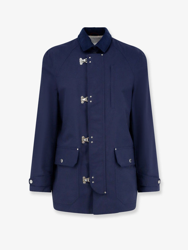 Brunello Cucinelli Water-Resistant Jacket With Hooks Blugeyser