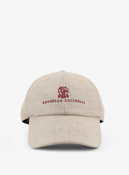 Brunello Cucinelli Silk, Linen And Wool Hat Corda Rosso