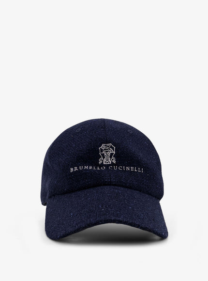 Brunello Cucinelli Silk, Linen And Wool Hat Navy Perla