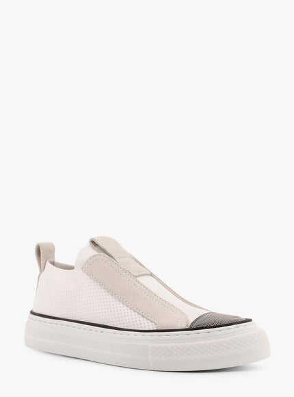 Brunello Cucinelli Fabric Sneakers With Suede Inserts