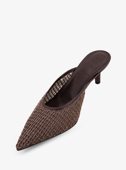 Brunello Cucinelli Leather Sandals With Monili Detail