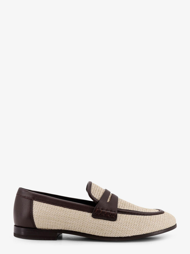 Brunello Cucinelli Raffia And Leather Loafers Rope
