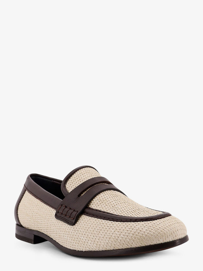 Brunello Cucinelli Raffia And Leather Loafers