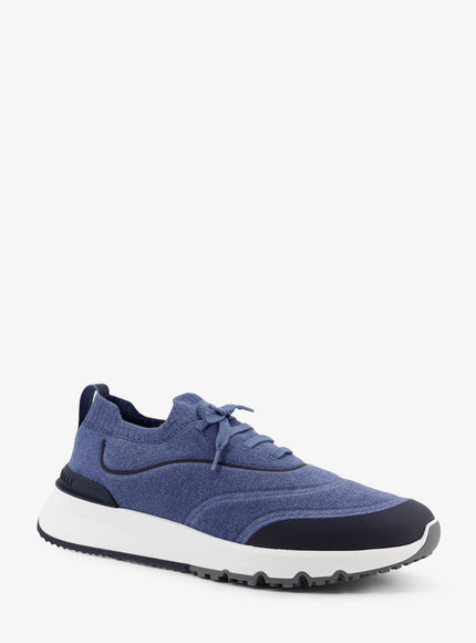 Brunello Cucinelli Fabric Sneakers With Embossed Logo On The Back