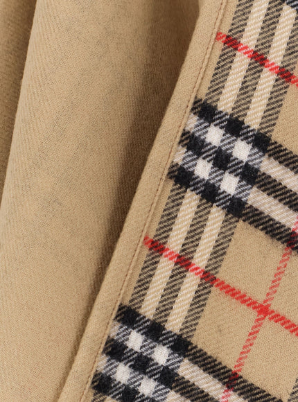 Burberry Wool Cape With Check Motif