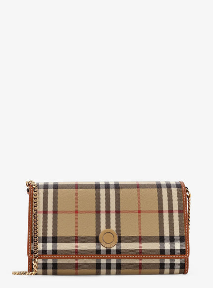 Burberry Coated Canvas Shoulder Bag With Check Pattern Uni Vntg Chk Briar Brown