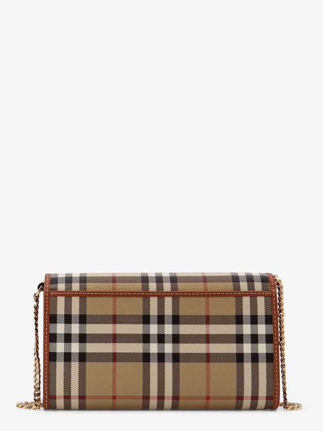 Burberry Coated Canvas Shoulder Bag With Check Pattern