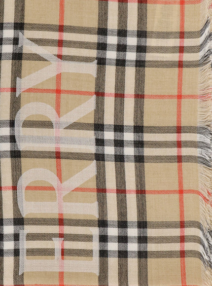 Burberry Wool And Silk Blend Scarf With Check Pattern