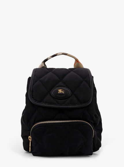 Burberry Nylon Backpack With Leather Logo Patch Uni Black