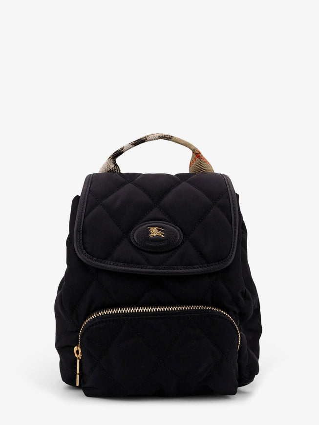 Burberry Nylon Backpack With Leather Logo Patch Uni Black