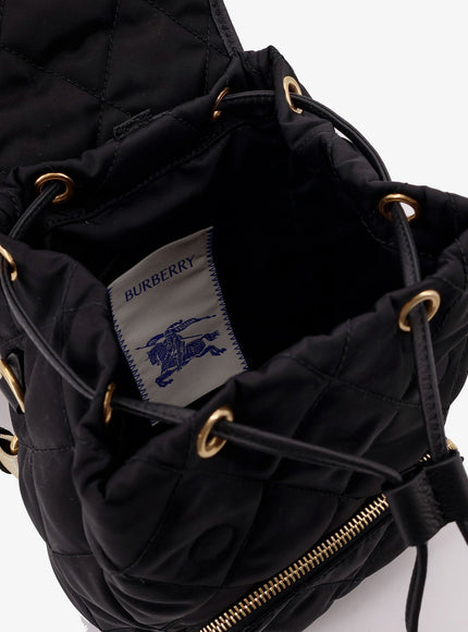 Burberry Nylon Backpack With Leather Logo Patch