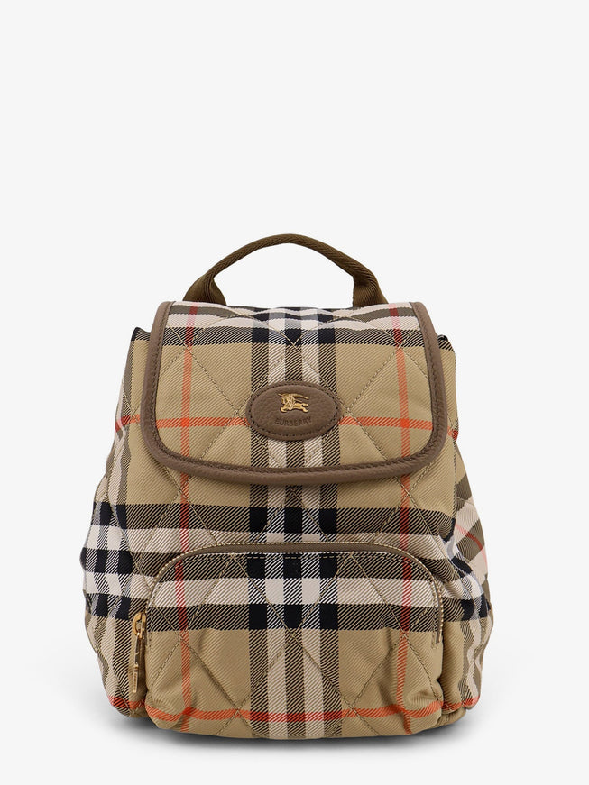 Burberry Horseshoe Check Nylon Backpack Uni Sand