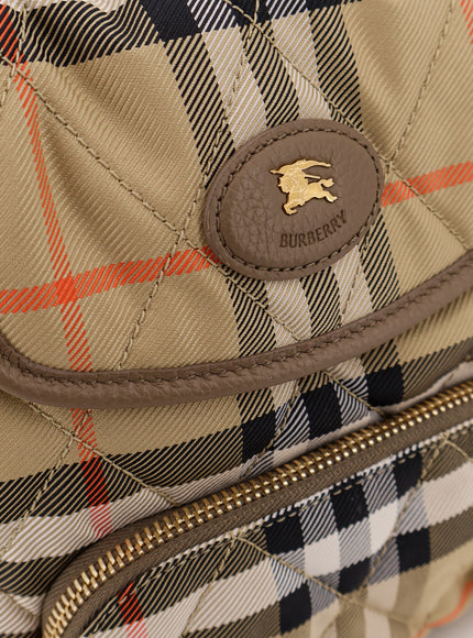 Burberry Horseshoe Check Nylon Backpack