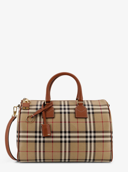Burberry Coated Canvas Handbag With Check Pattern Uni Vntg Chk Briar Brown