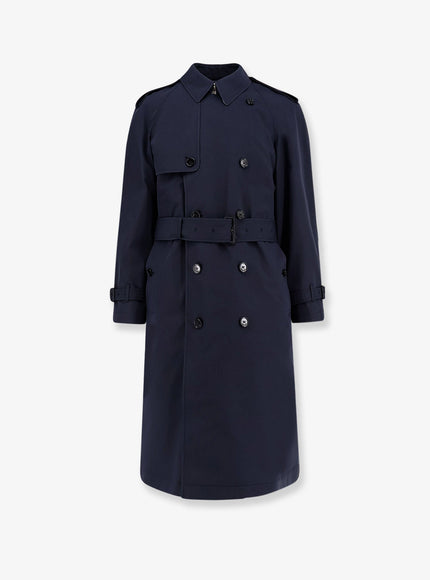 Burberry Highbury Cotton Blend Trench Silhouette Blue