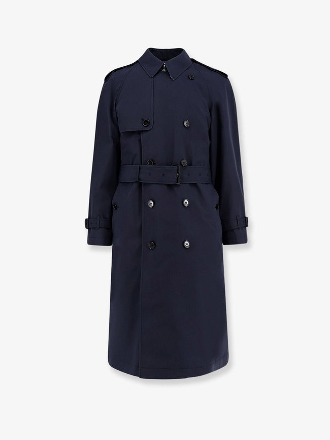 Burberry Highbury Cotton Blend Trench Silhouette Blue