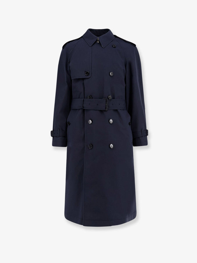 Burberry Highbury Cotton Blend Trench Silhouette Blue