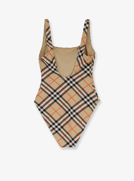Burberry Nylon One-Piece Swimsuit With Check Print