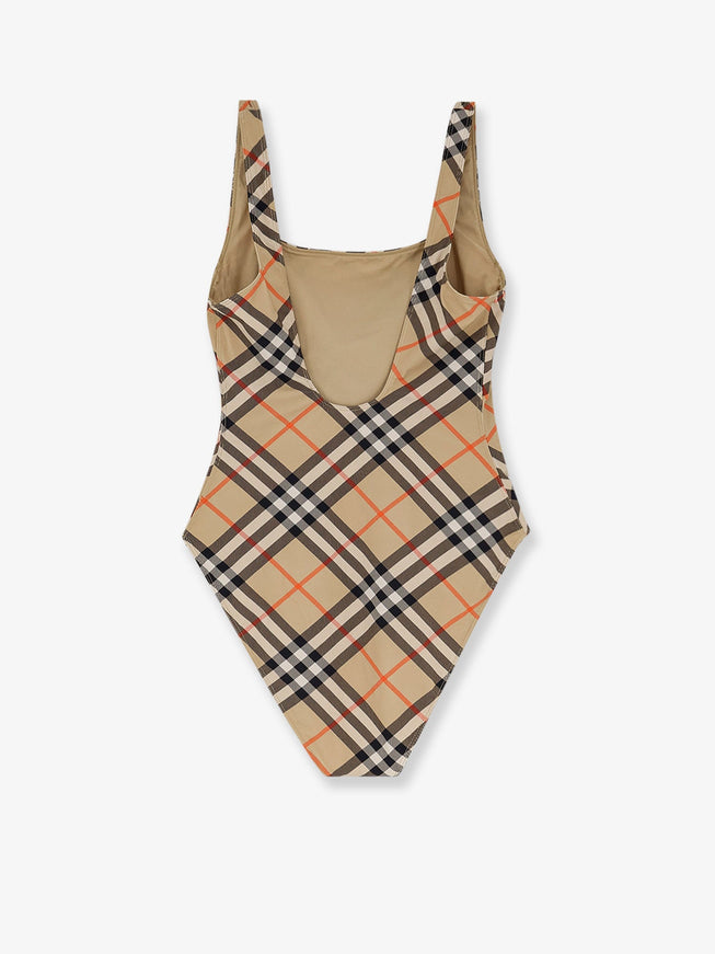 Burberry Nylon One-Piece Swimsuit With Check Print