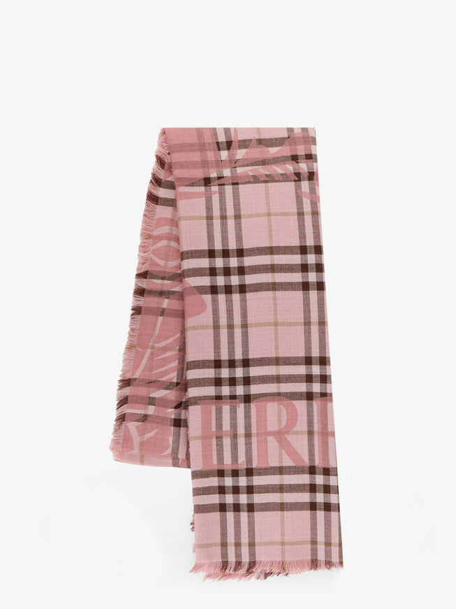 Burberry Wool And Silk Scarf Uni Bowpink