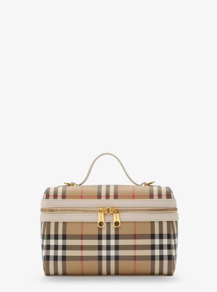 Burberry Coated Canvas Vanity Case With Check Pattern Uni Vntgchksoap