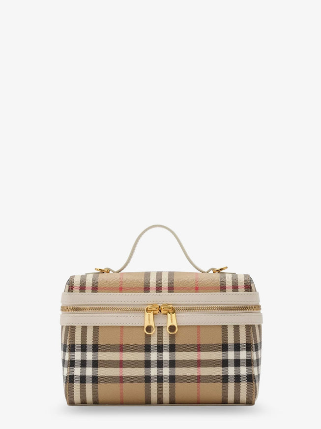 Burberry Coated Canvas Vanity Case With Check Pattern Uni Vntgchksoap