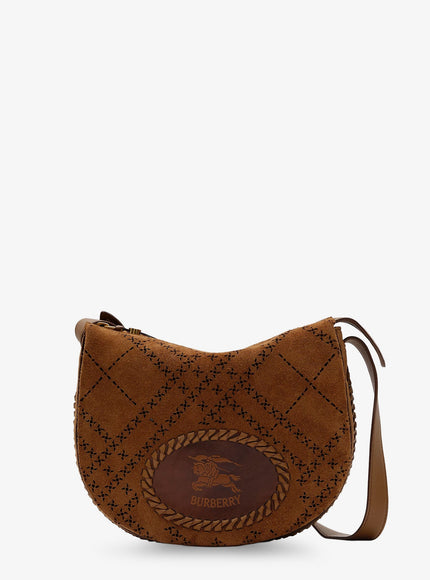 Burberry Tavistock Suede Crossbody Bag With Perforated Pattern Uni Hazel