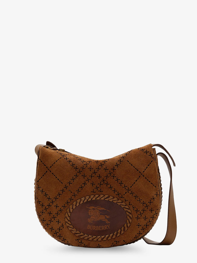Burberry Tavistock Suede Crossbody Bag With Perforated Pattern Uni Hazel