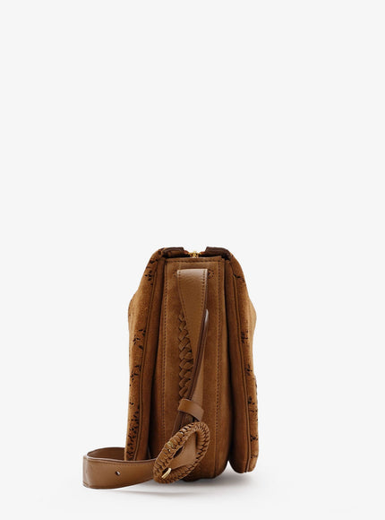Burberry Tavistock Suede Crossbody Bag With Perforated Pattern