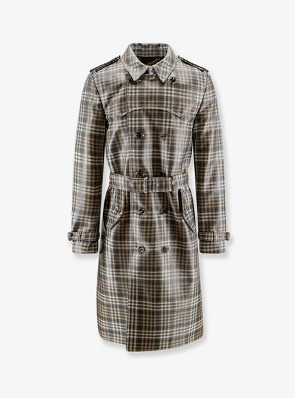 Burberry Foxfield Madras Trench Chalkwhitetruffle