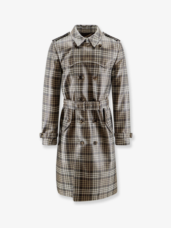 Burberry Foxfield Madras Trench Chalkwhitetruffle