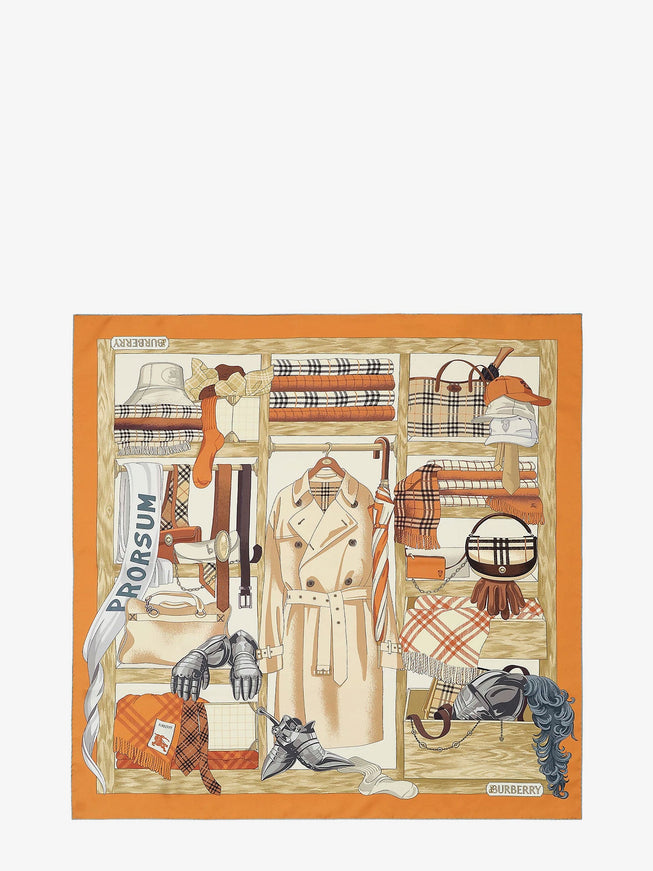 Burberry Silk Foulard Uni Pumpkinorange