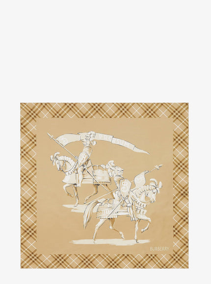 Burberry Foulard In Seta Uni Finchbeige