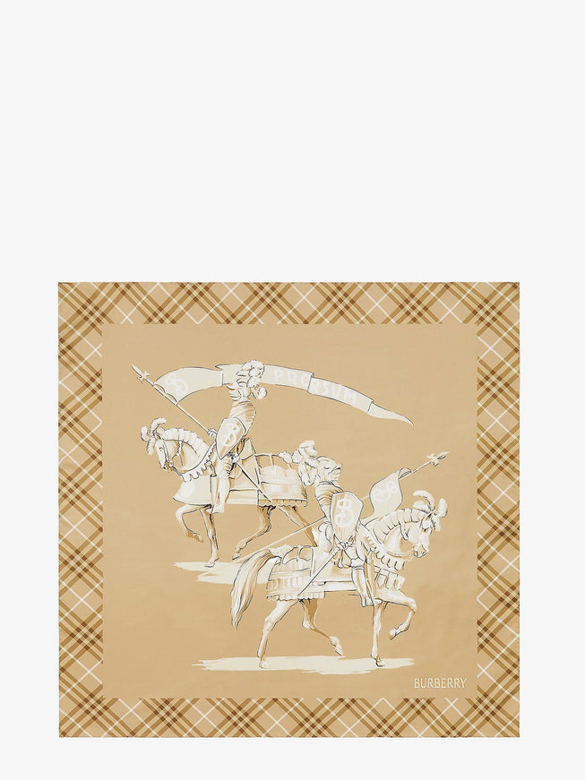 Burberry Foulard In Seta Uni Finchbeige