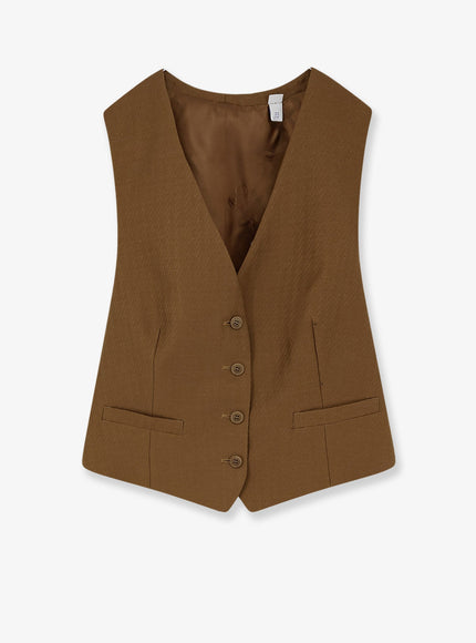 Burberry Warren Wool And Mohair Vest Hazelnut